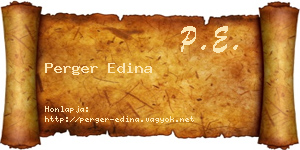 Perger Edina névjegykártya